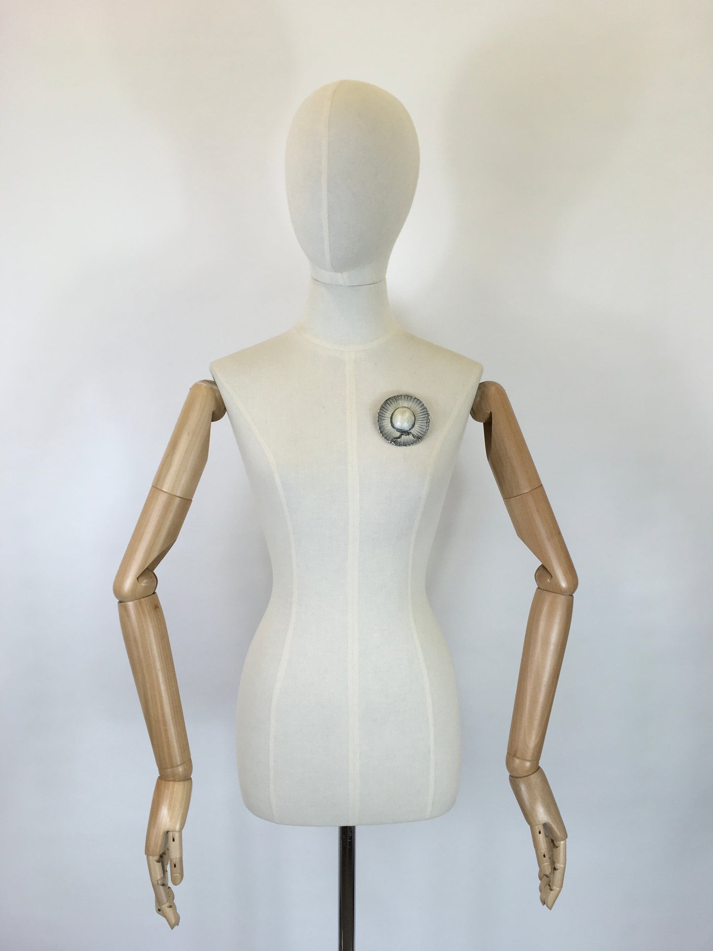 Original 1940’s Large Grey Hat Brooch - With Beautiful Detailing