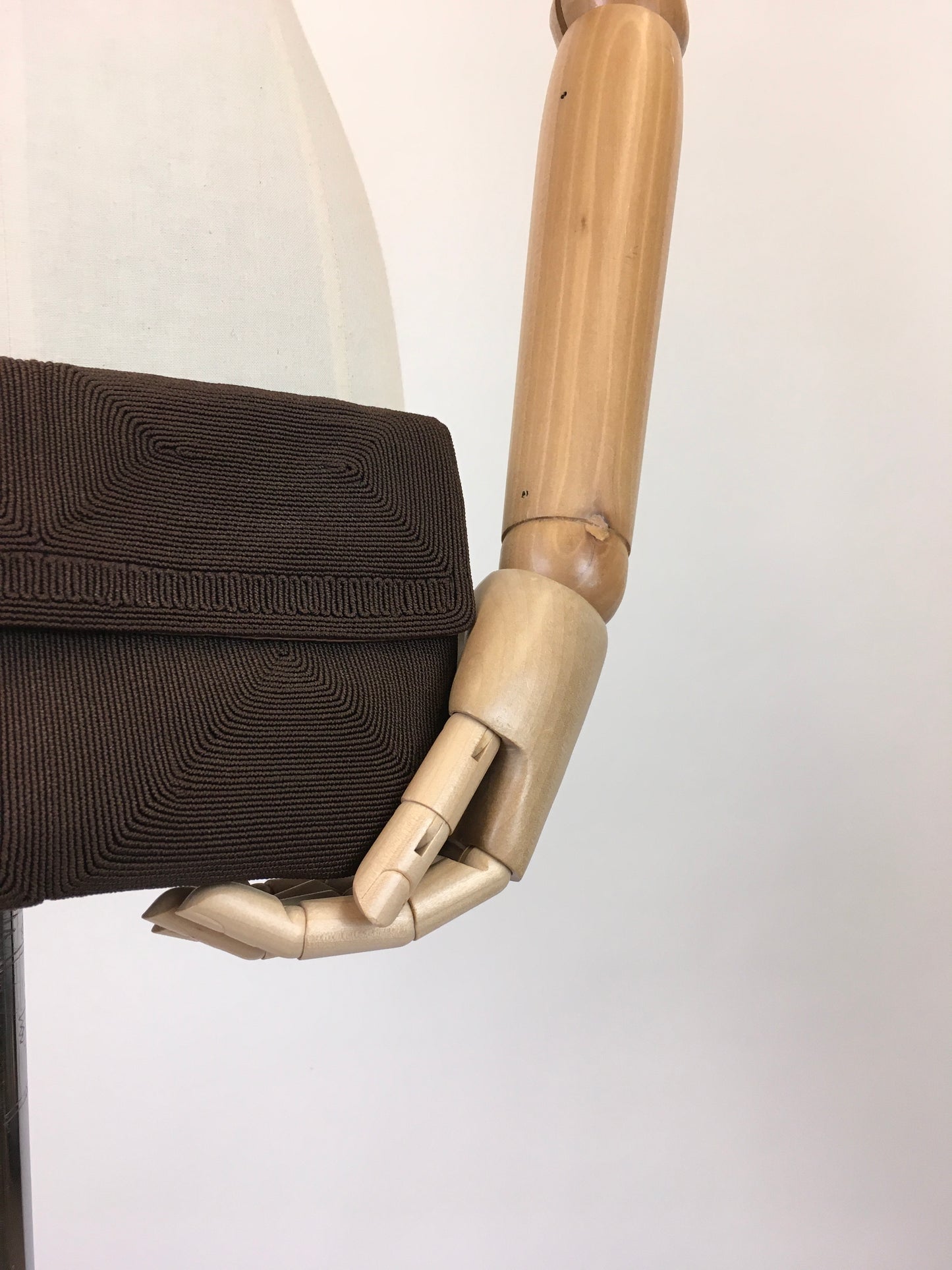 Original 1940's Darling Corde Clutch Handbag - In A Warm Chocolate Brown