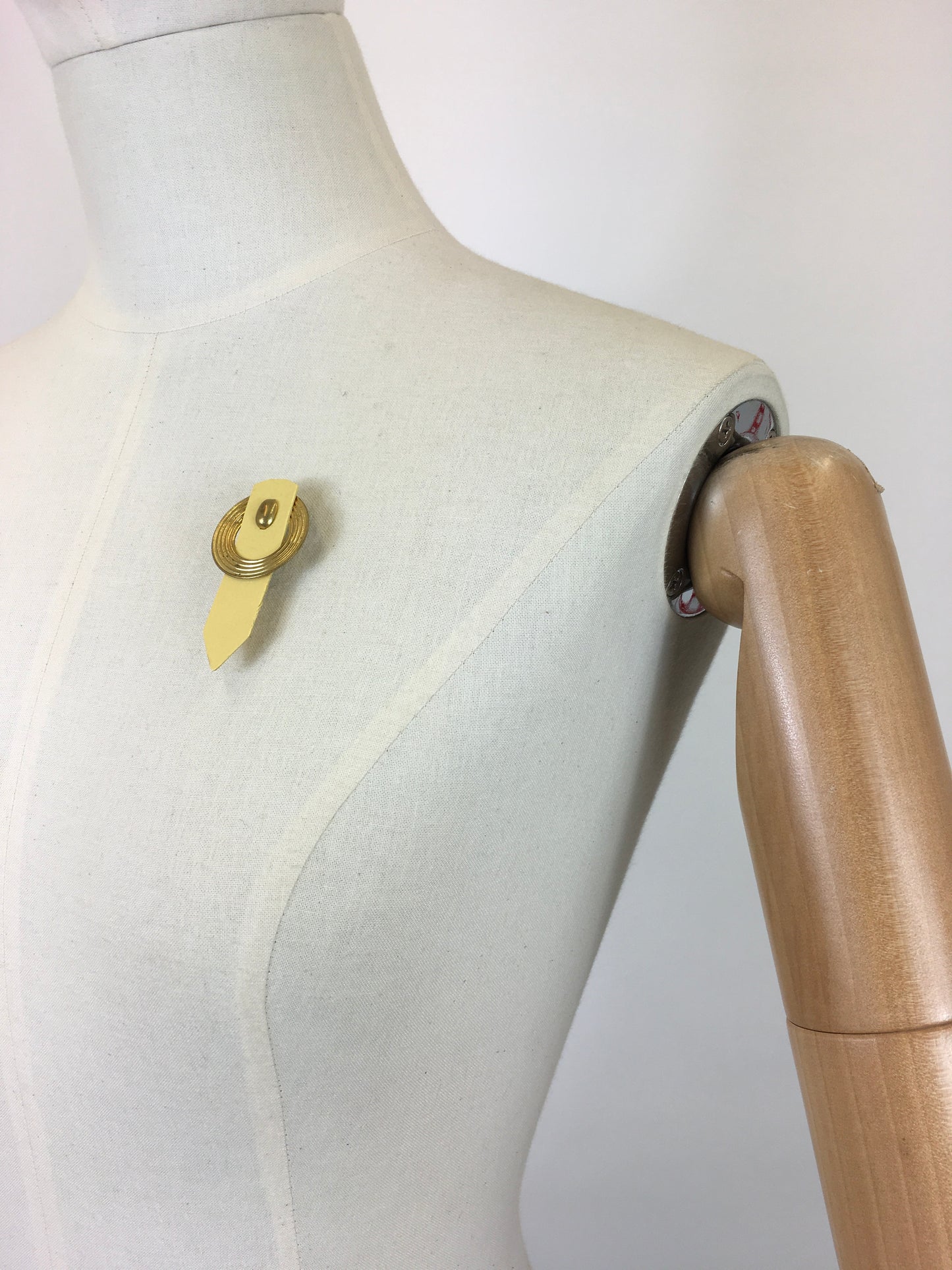Original 1930’s Celluloid Brooch - In Corn Yellow with A Gold Accent