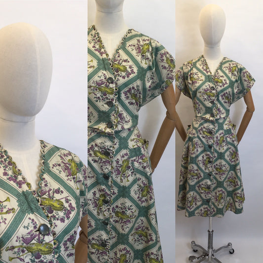 Original 1940's VOLUP Novelty Print - Featuring Amazing Roulette Loop Detailing