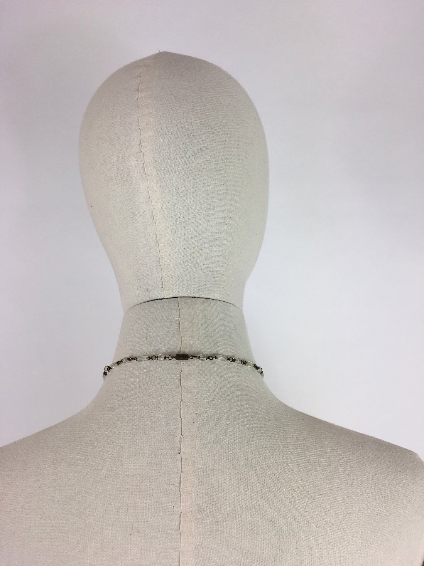 Original 1930’s Necklace - In Glass Beads with Marquesite Detailing and Screw Back Clasp