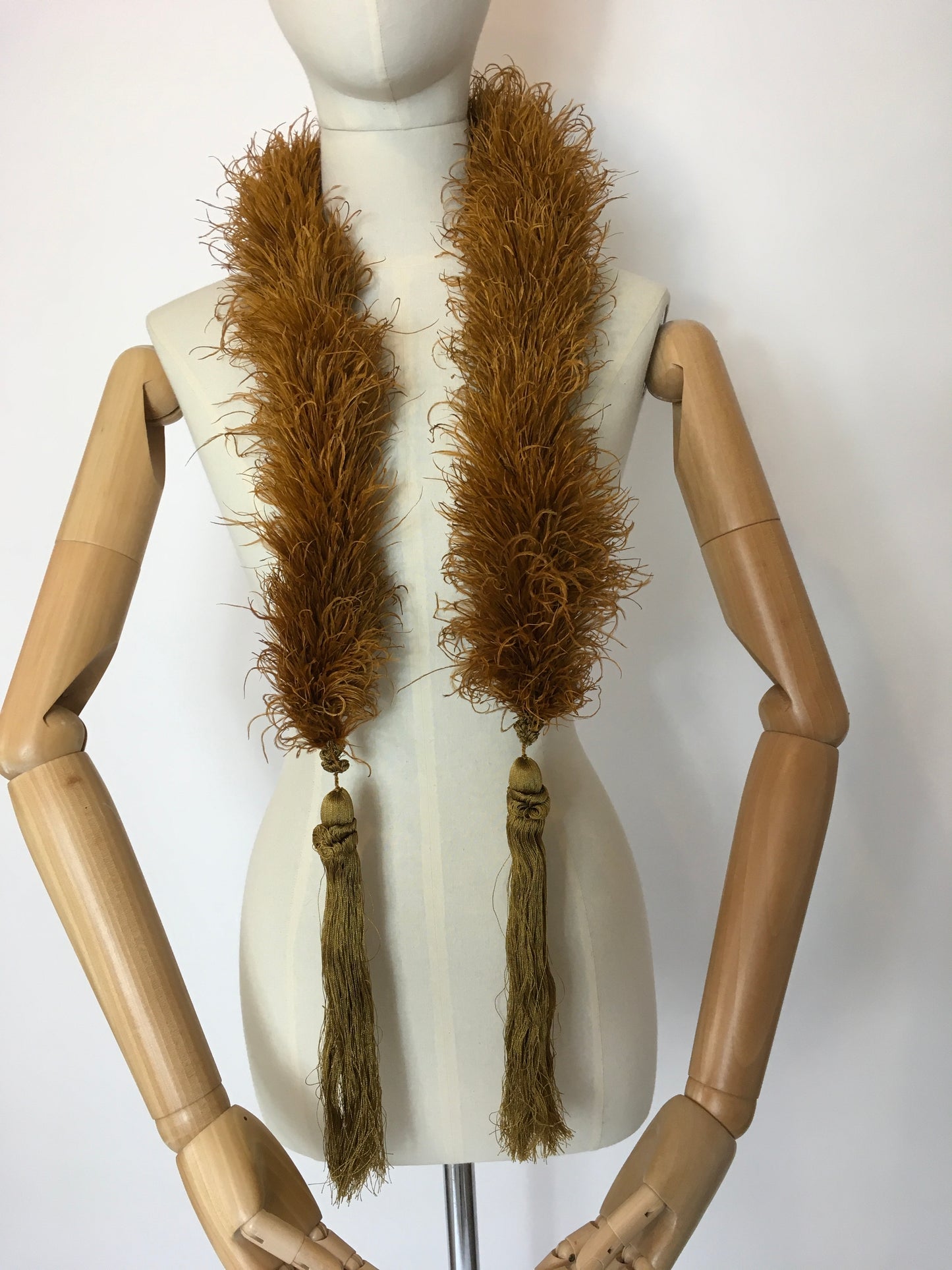Original early 1930’s Ostrich Feather Boa in the richest golden auburn - A Festival Of Vintage Fashion Show Exclusive