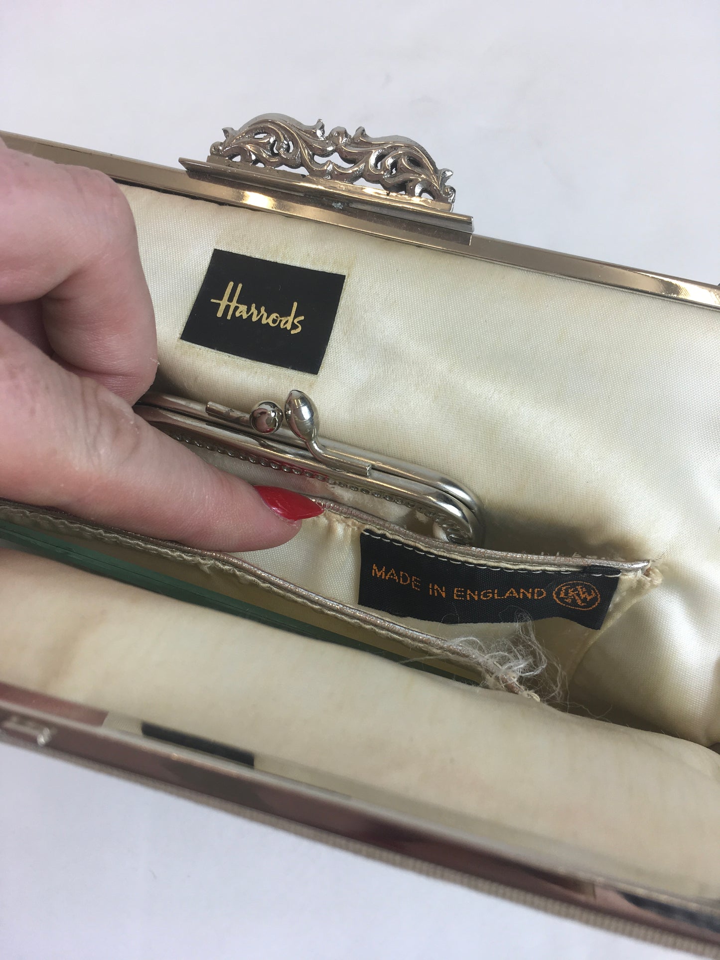 Original 1950’s Floral Tapestry Handbag - By ‘ Harrods’ in Violets, Lilacs and Greens