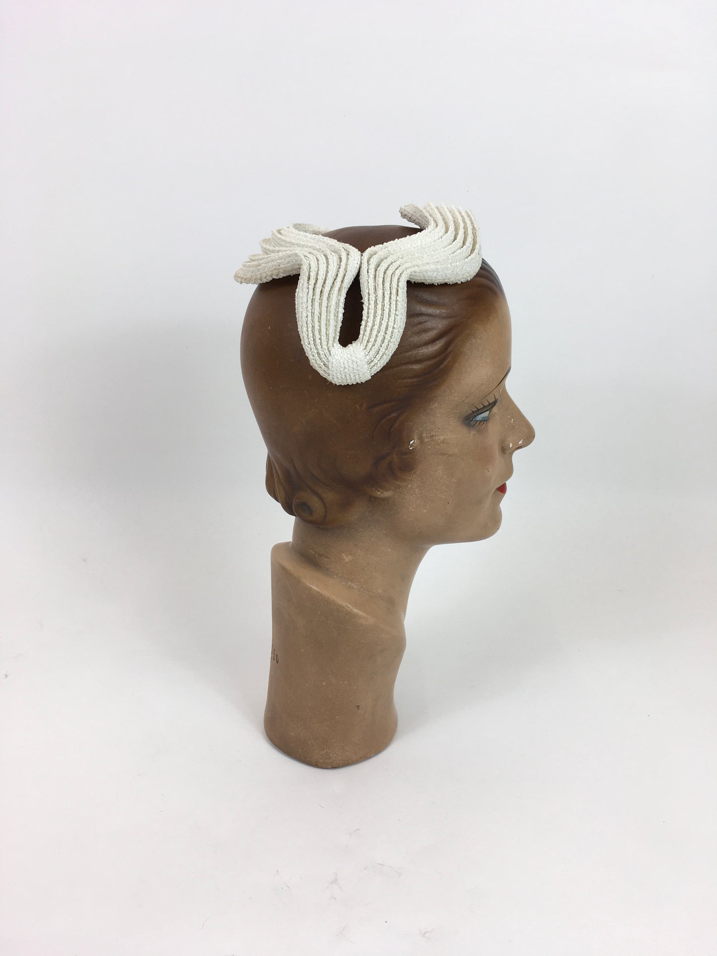 Original 1950’s Darling Ivory Headpiece - ‘ New Look’ Inspired with an Iconic Structure