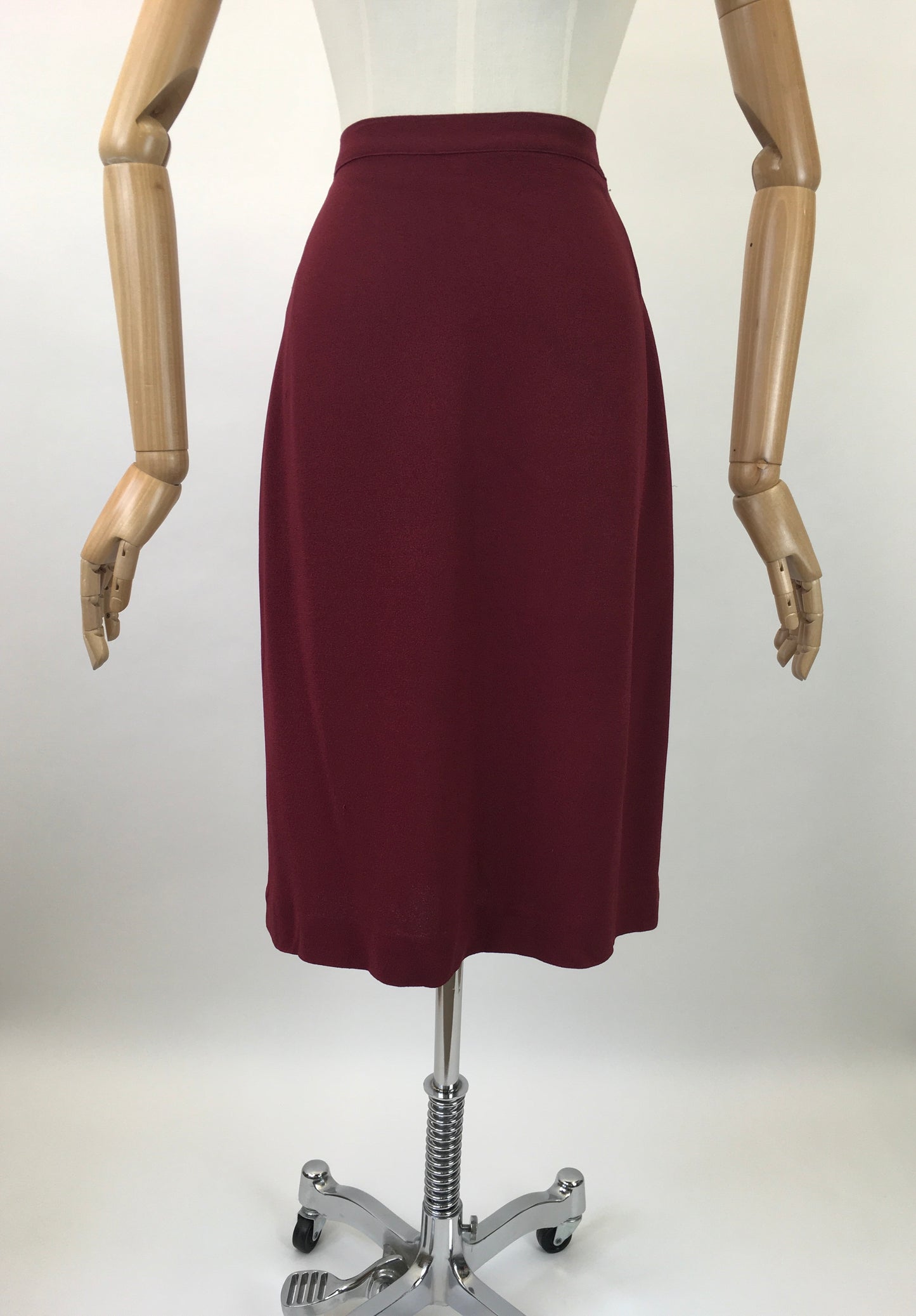 Original 1940's Divine Crepe Skirt - In An Exquisite Deep Wine