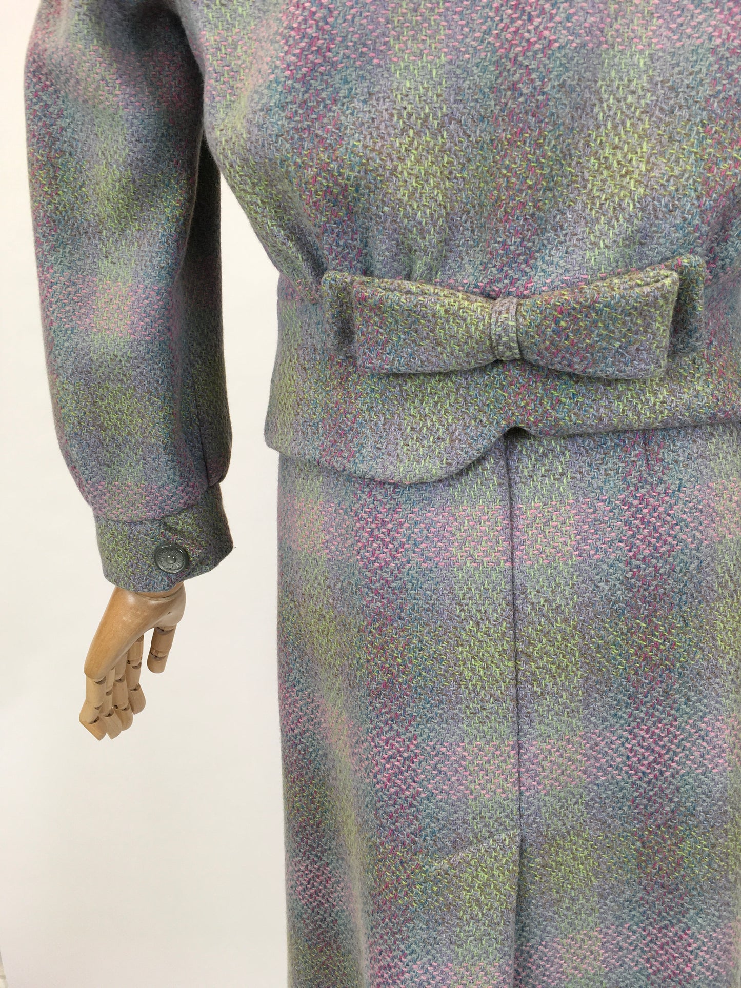 RESERVED DO NOT BUY - Original Early 1950’s 2pc Wool Suit - In A Lovely Springtime Colour Pallet