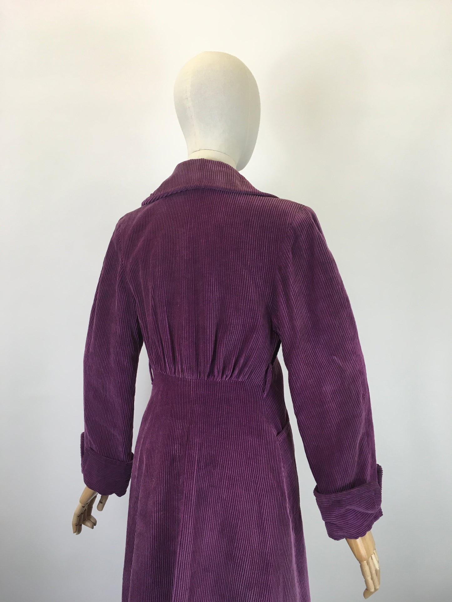 Original Stunning 1940’s Fine Needlecord Coat - In A Divine Rich Purple Colour