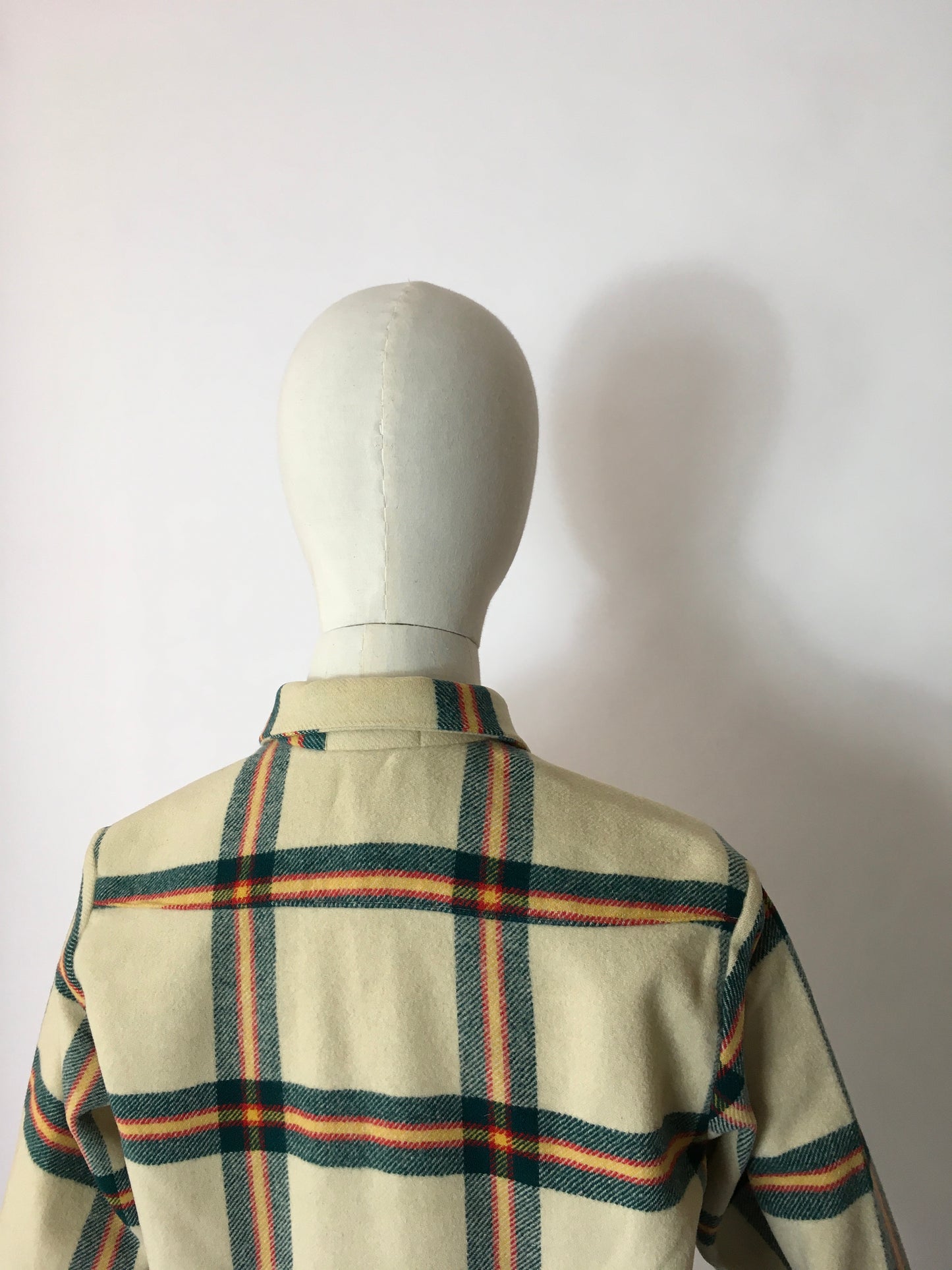 Original 1940’s American Jacket - In a lovely Plaid In Red, Green & Yellow on a Soft Cream