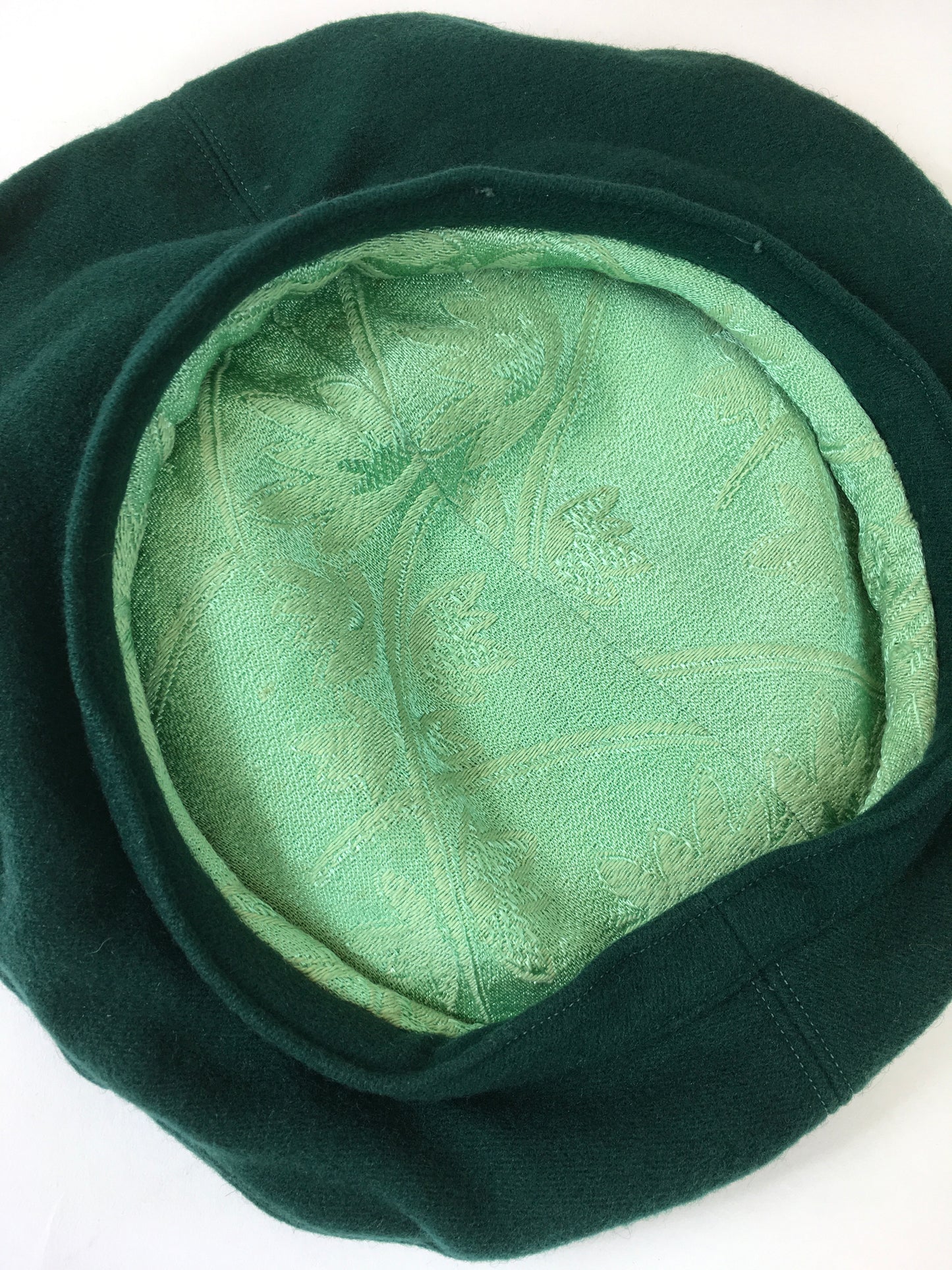 Original 1940’s Halo Beret - In A Stunning Forest Green Wool