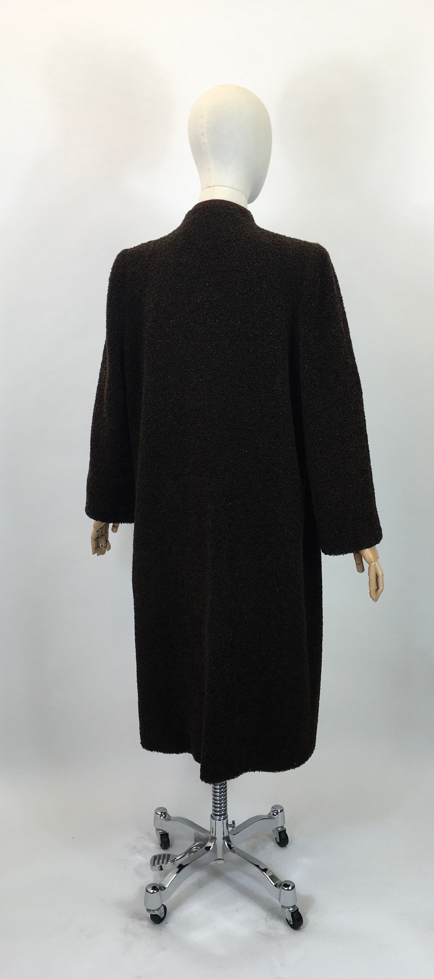 Original 1940's Sublime Edge to Edge Coat in Chocolate Brown - By ' Motoluxe - The Cosiest of Coats'