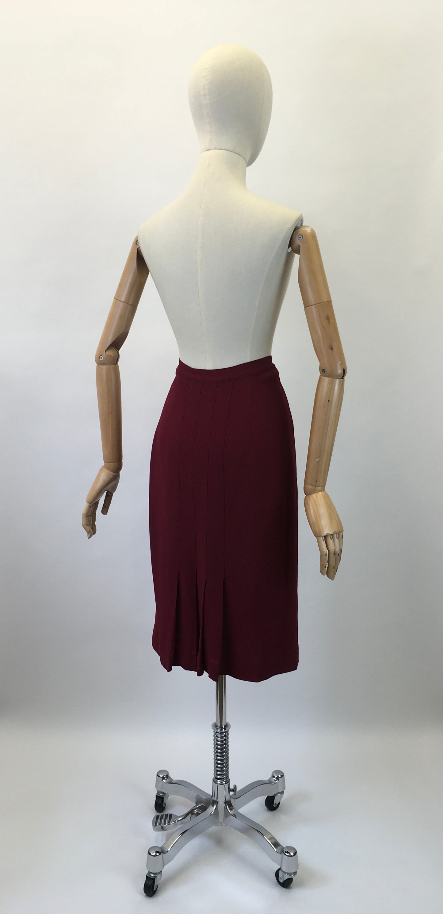 Original 1940's Divine Crepe Skirt - In An Exquisite Deep Wine
