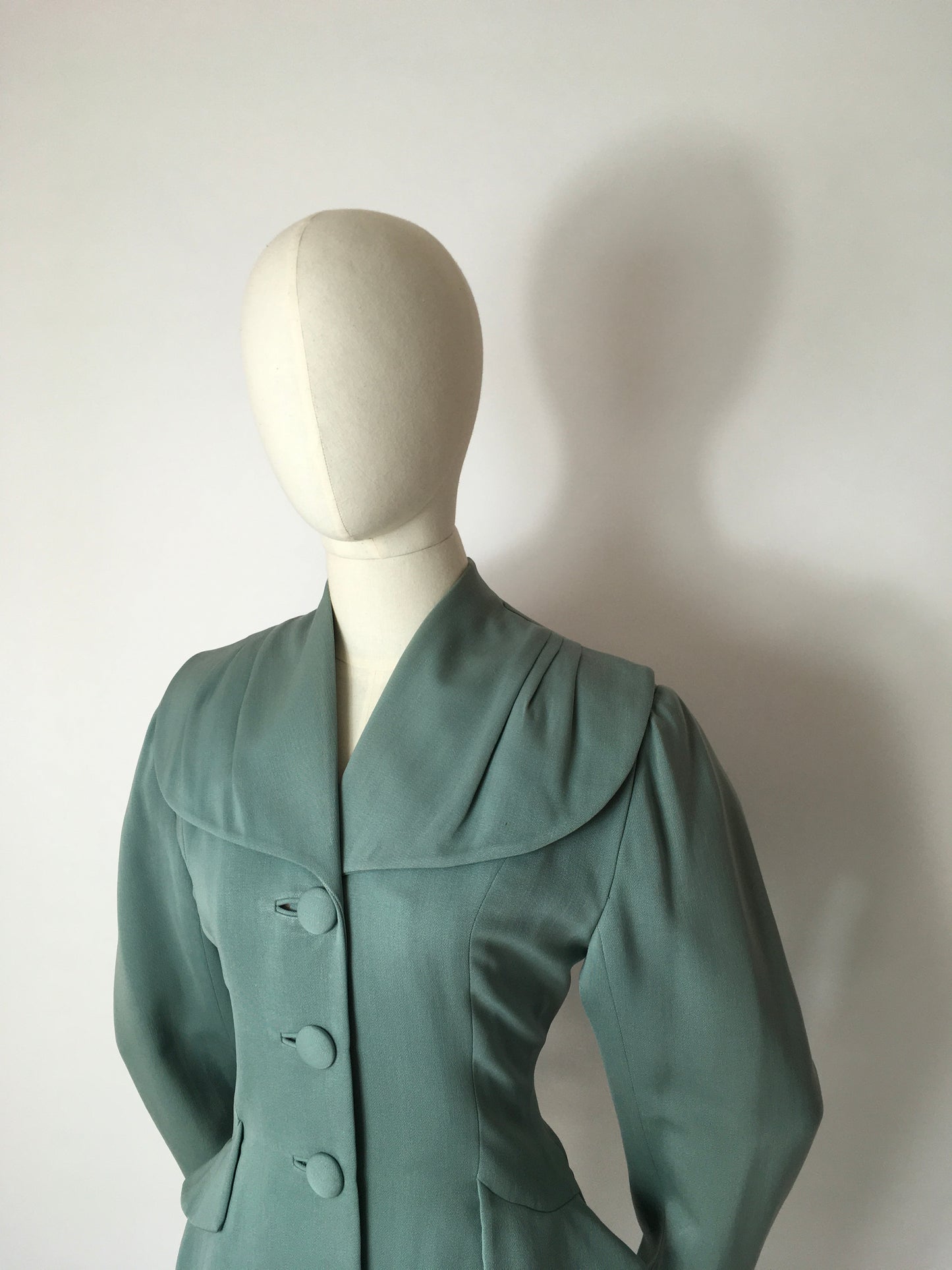 Original 1940’s Black Label ‘ Lilli Ann ‘ - In the Most Beautiful Soft Duck Egg Colour Pallet