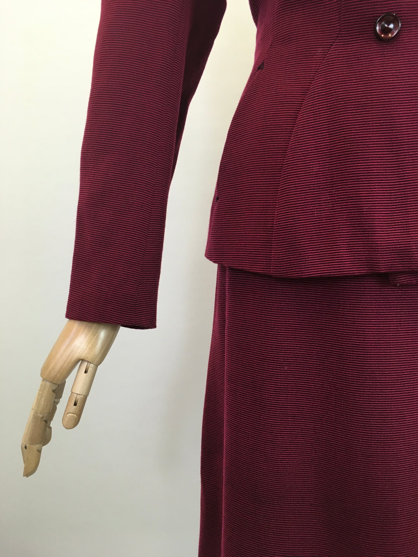 Original 1940's Darling 2pc Suit - In A Deep Berry Wine