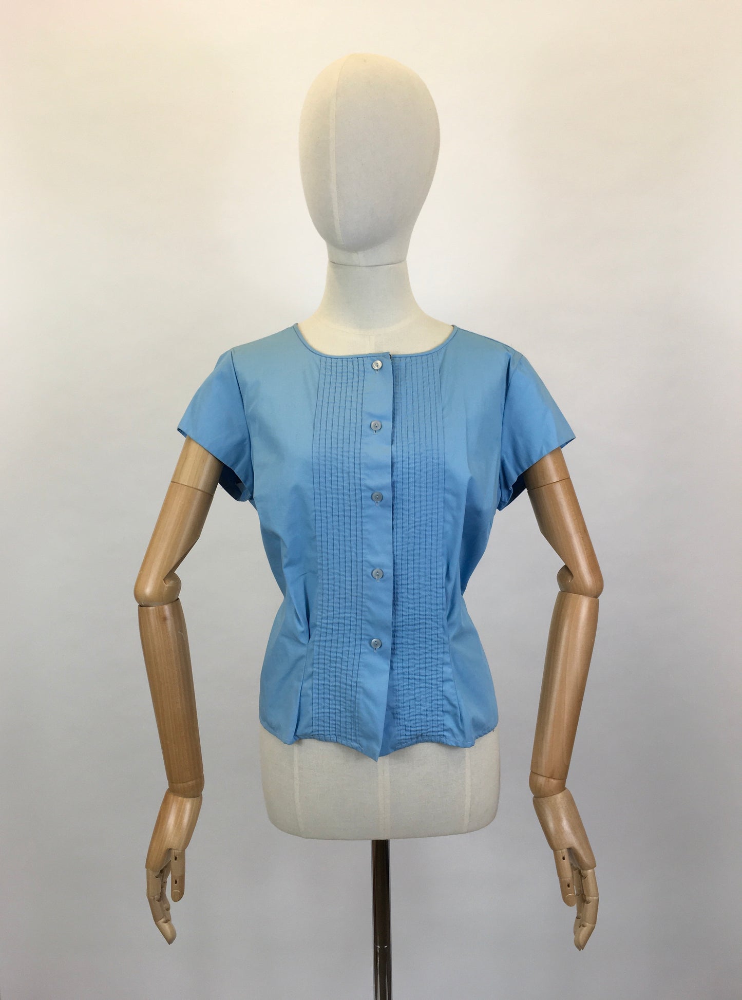 Original 1950’s Blue Cotton Blouse - By ‘ St. Michael’