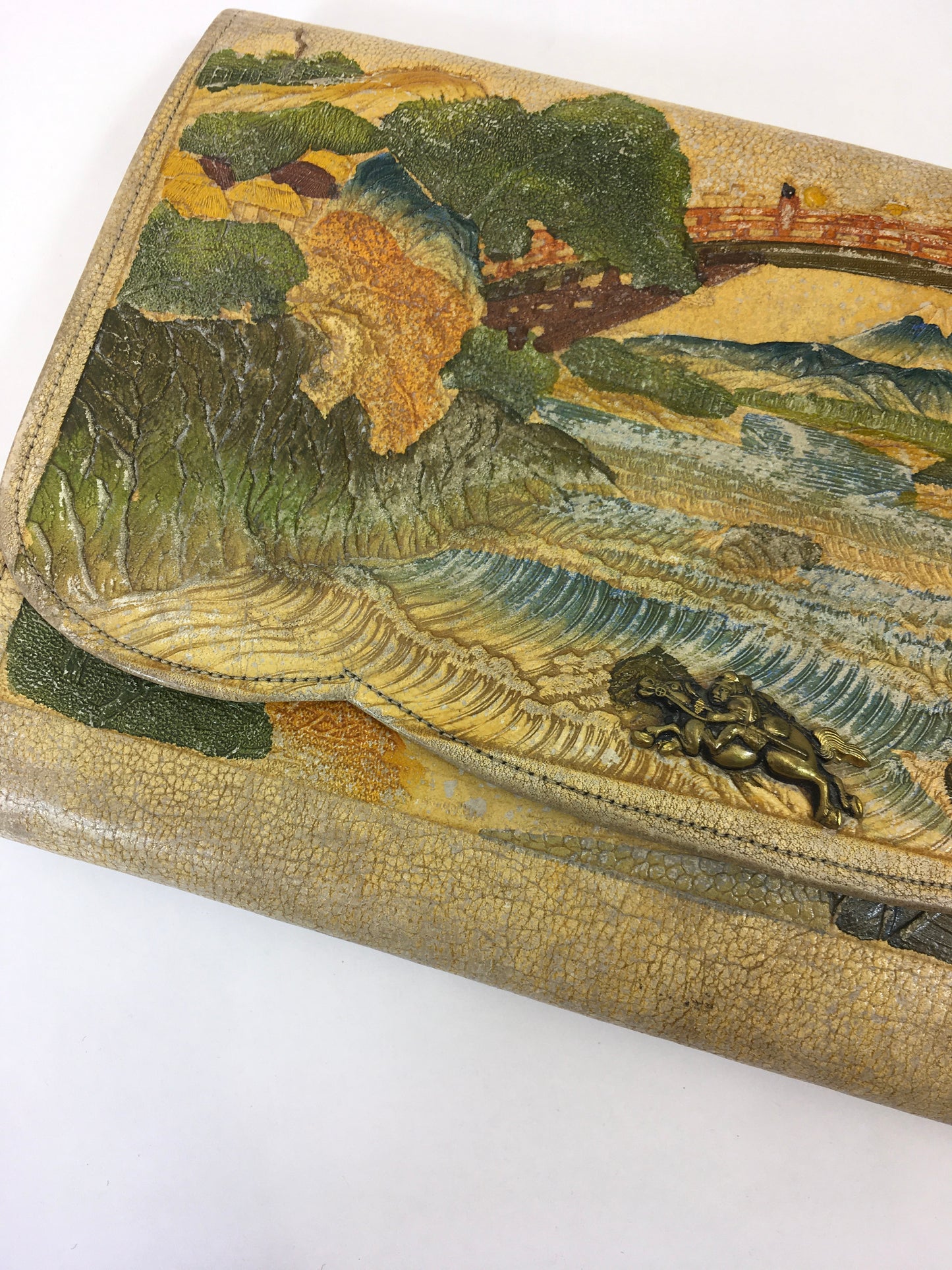 Original 1920's / 1930's Exquisite Large Sized Tourist Clutch Bag - With Beautiful Details