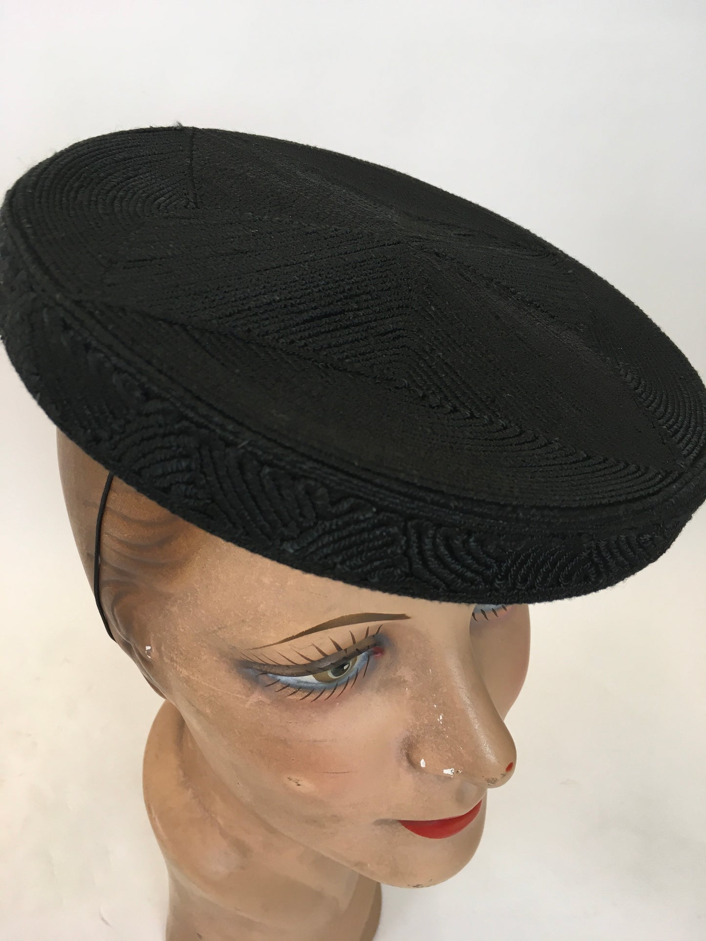 Original Sublime 1940's American Corde Tilt Hat - In Inky Black