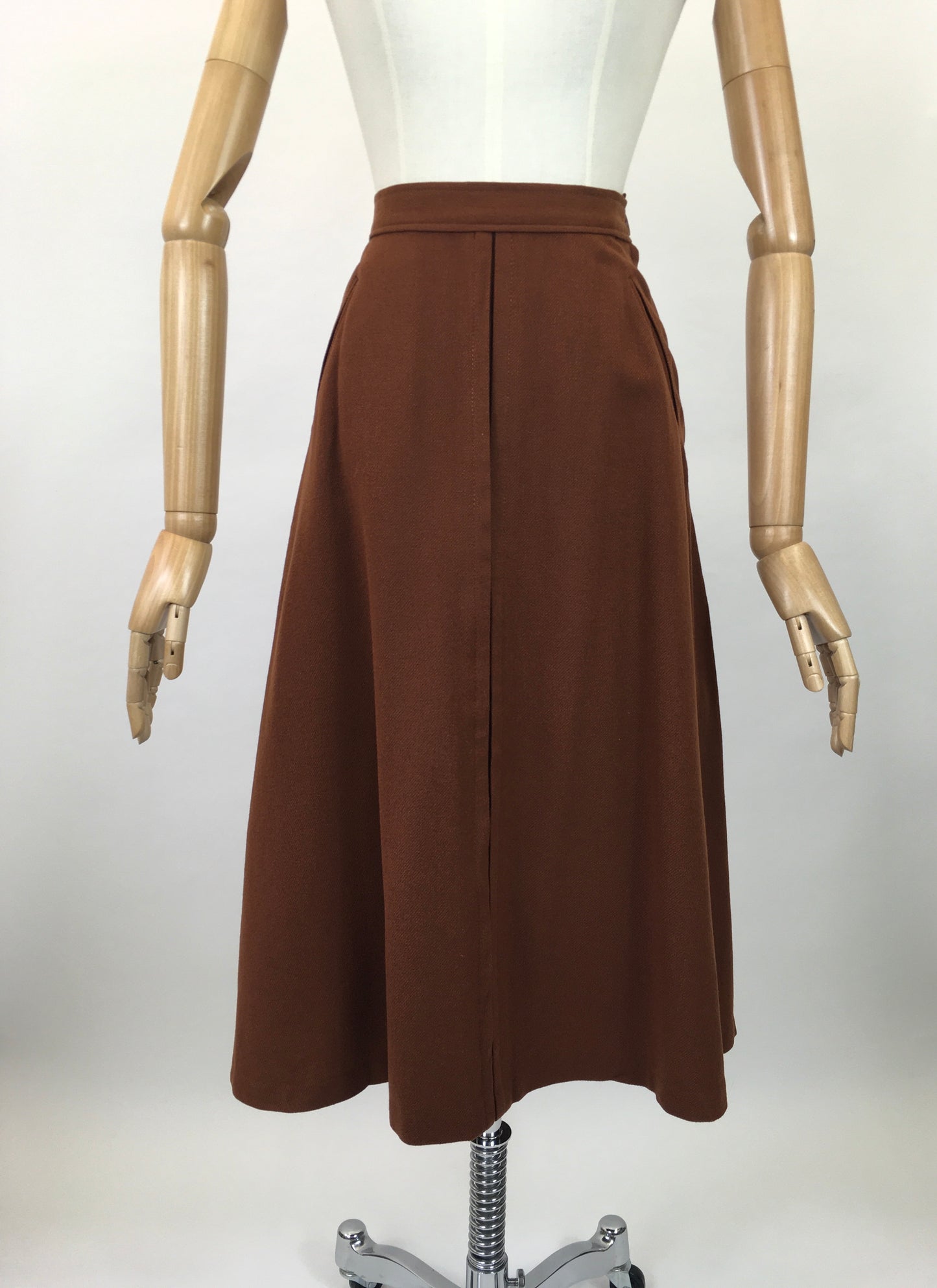 Original 40’s Woollen Skirt - in a warm Chestnut Brown