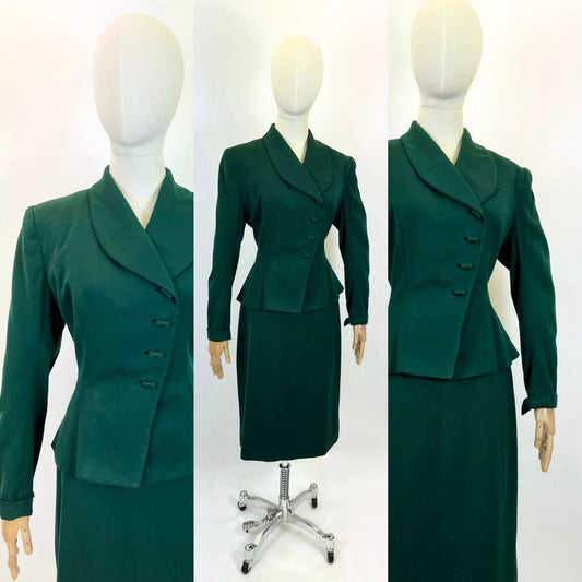 Original 1940’s Fabulous 2pc suit - in Emerald Green