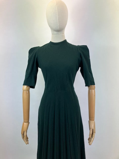 Original spectacular 2pc Dress & Jacket set - in Forest green