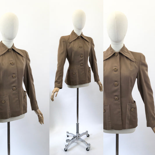 Original 1940's Gorgeous Jacket - fawn