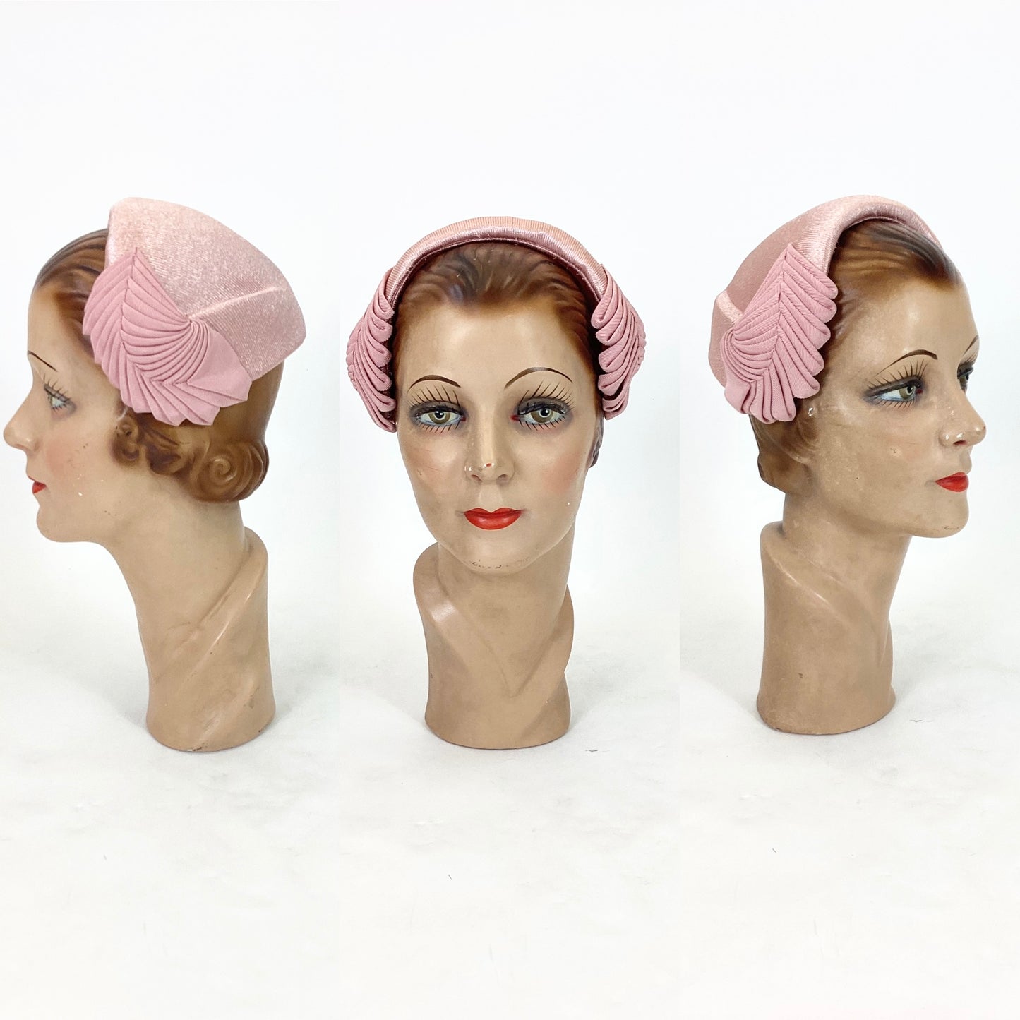 Original Beautiful 1950’s Headpiece - in palest of pink