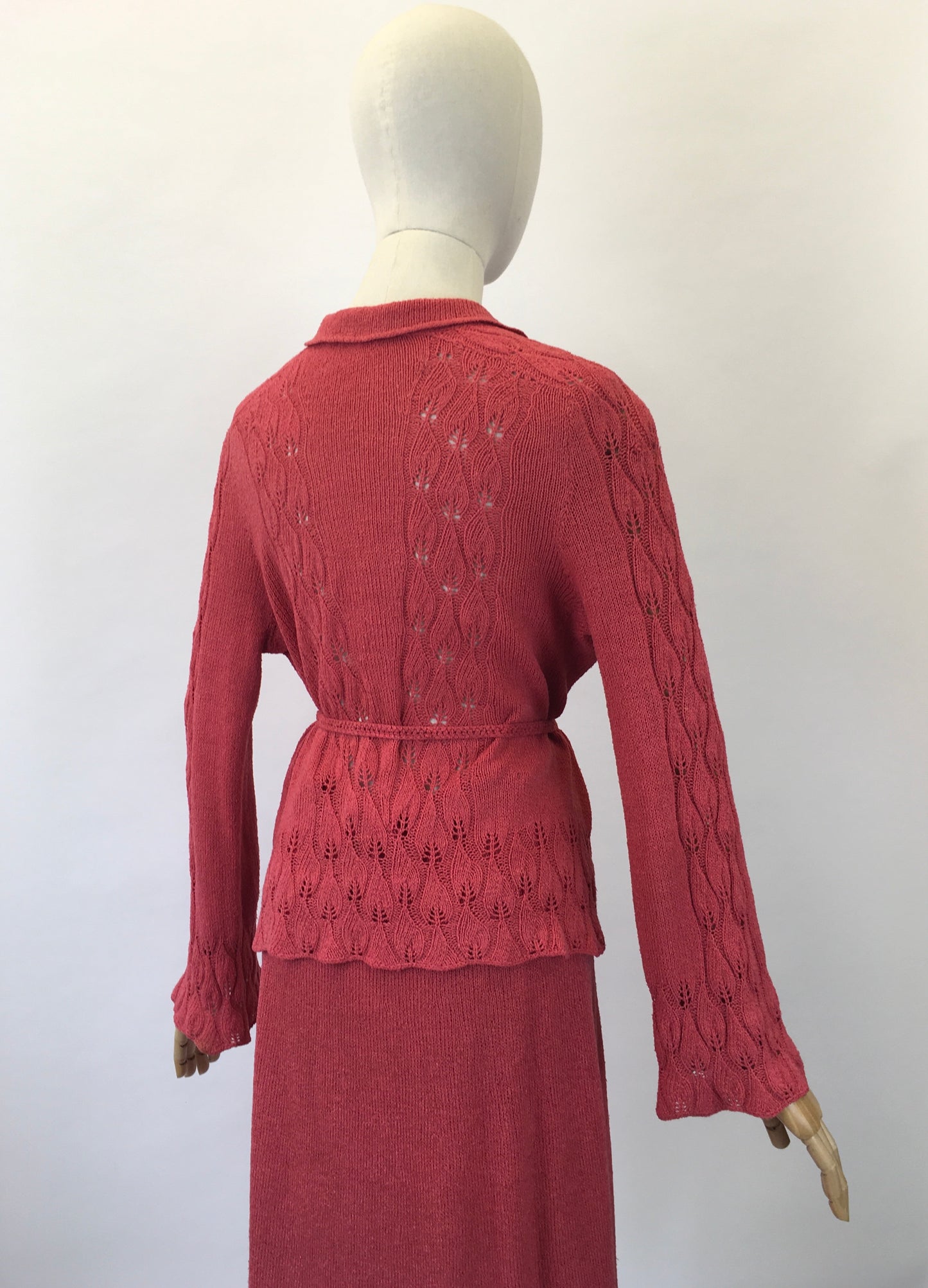 Original late 30's 3pc Knit Set - in Gorgeous Salmon