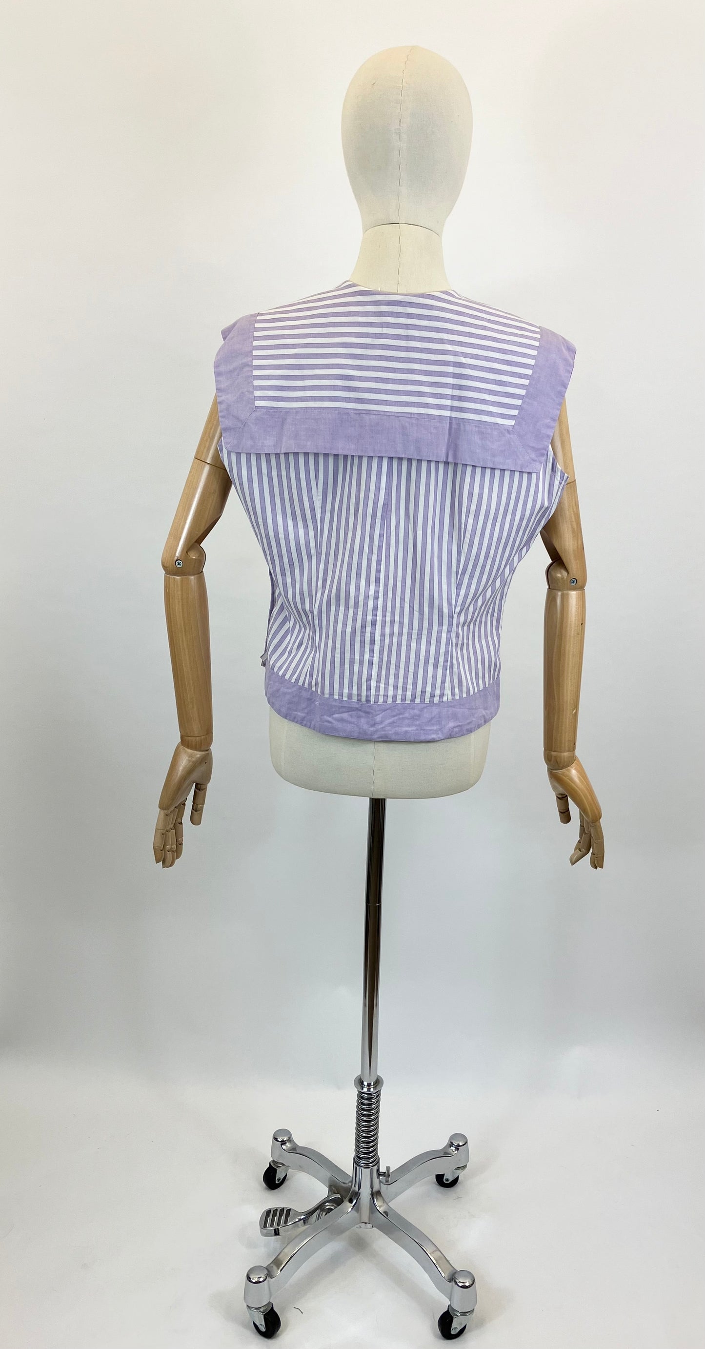 Original 1950’s Cotton blouse - Striped lilac