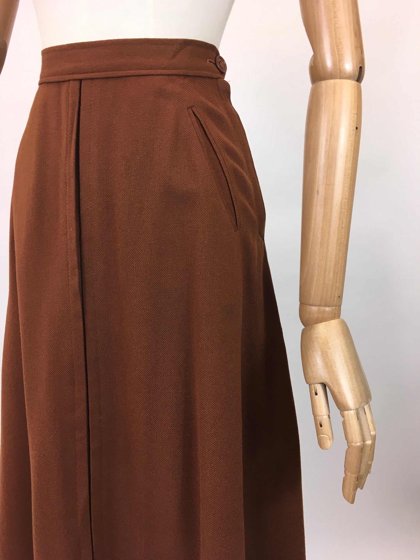 Original 40’s Woollen Skirt - in a warm Chestnut Brown