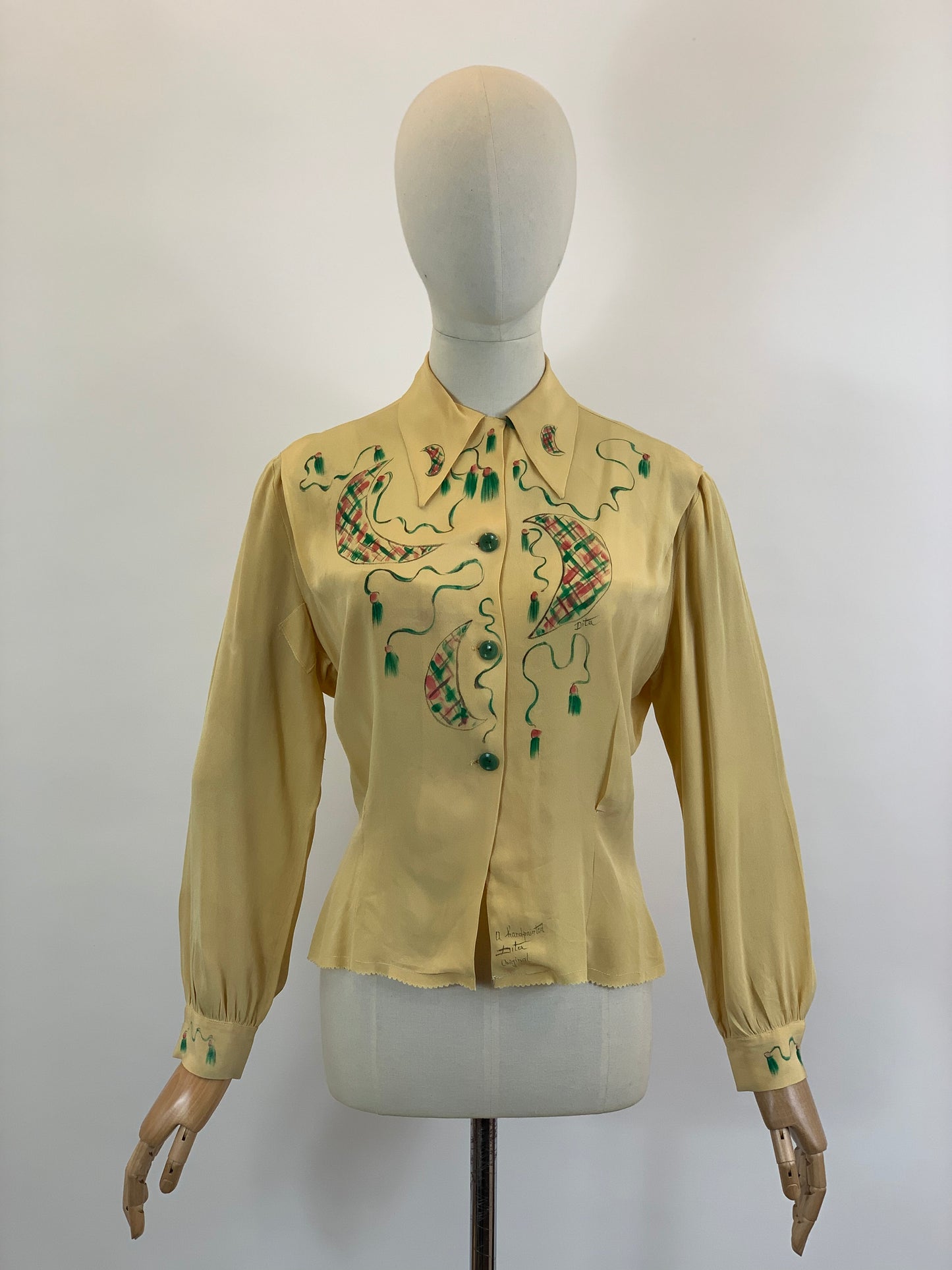 Original 1940’s Hand painted Blouse ‘Dita’ original - wonderful colours