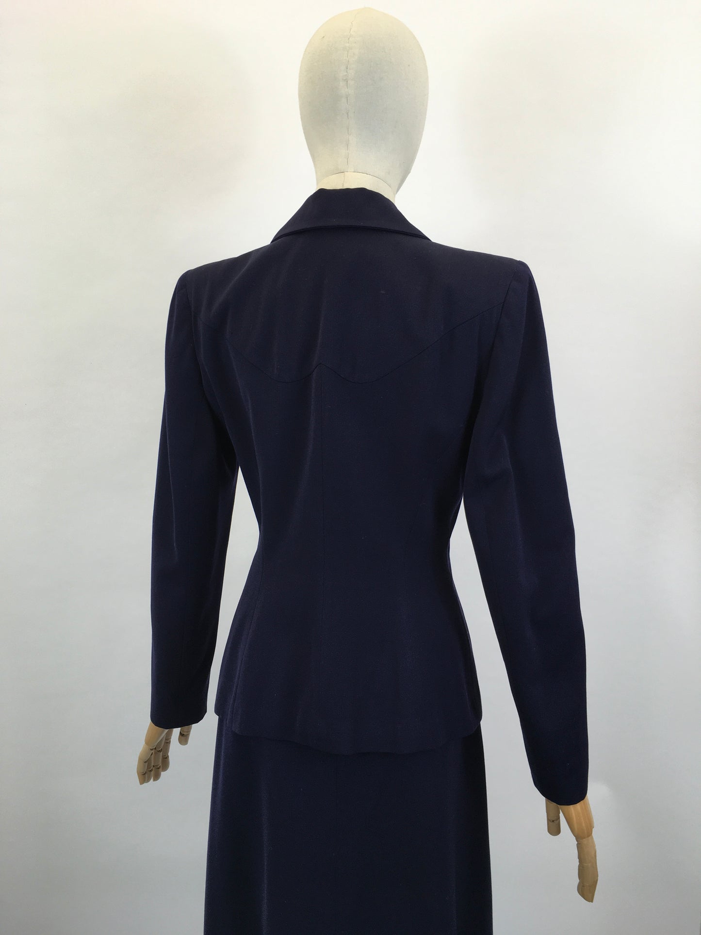 RESERVED FOR EMILY L. PLEASE DO NOT BUY. Original 1940’s Fabulous 2pc suit - True Navy