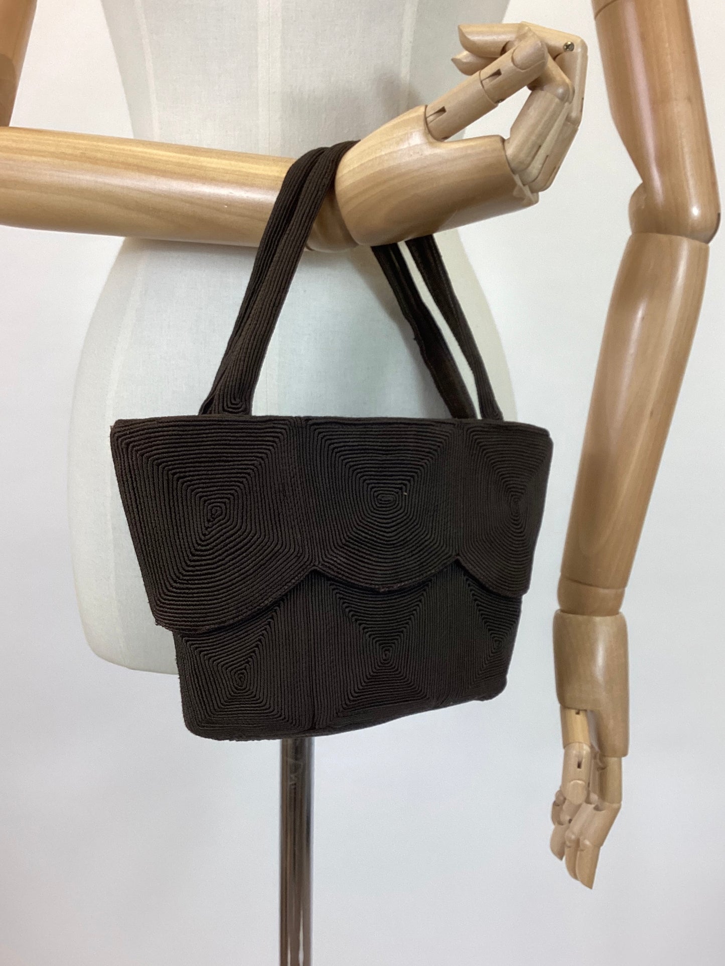 Original 1940’s Corde Handbag - Dark Chocolate Brown