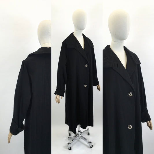 Original 20’s/ 30’s Fabulous Wool Coat in Black