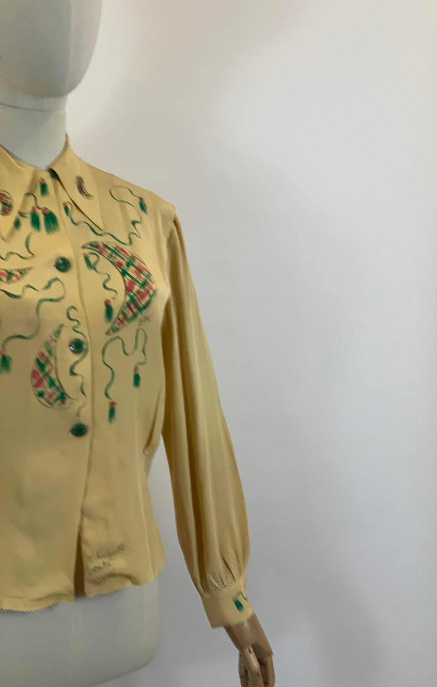 Original 1940’s Hand painted Blouse ‘Dita’ original - wonderful colours