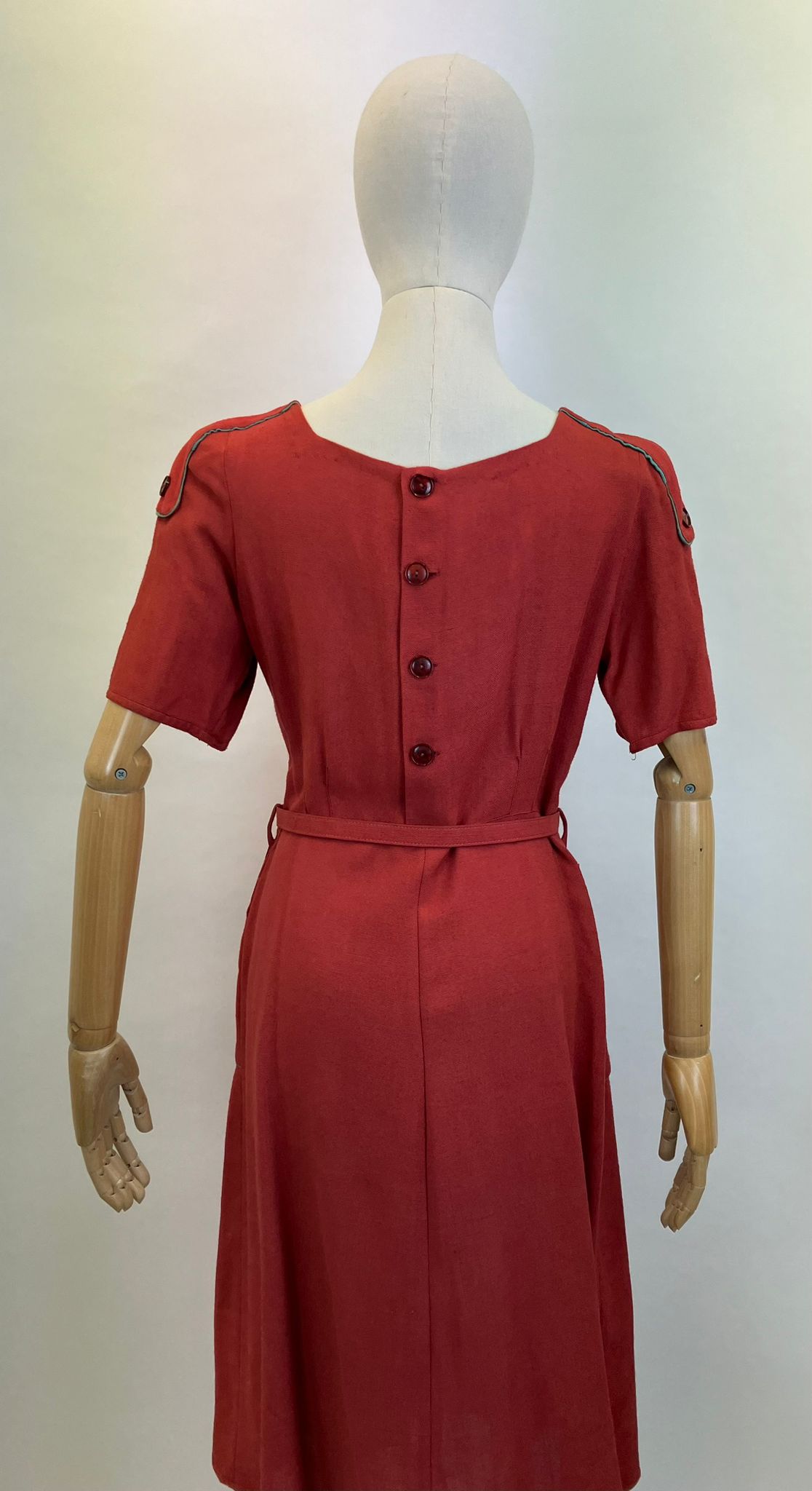 Original 1940’s CC41 Moygashel Fabulous 2 tone dress - Rust and Green