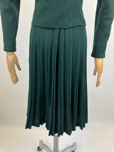 Original spectacular 2pc Dress & Jacket set - in Forest green