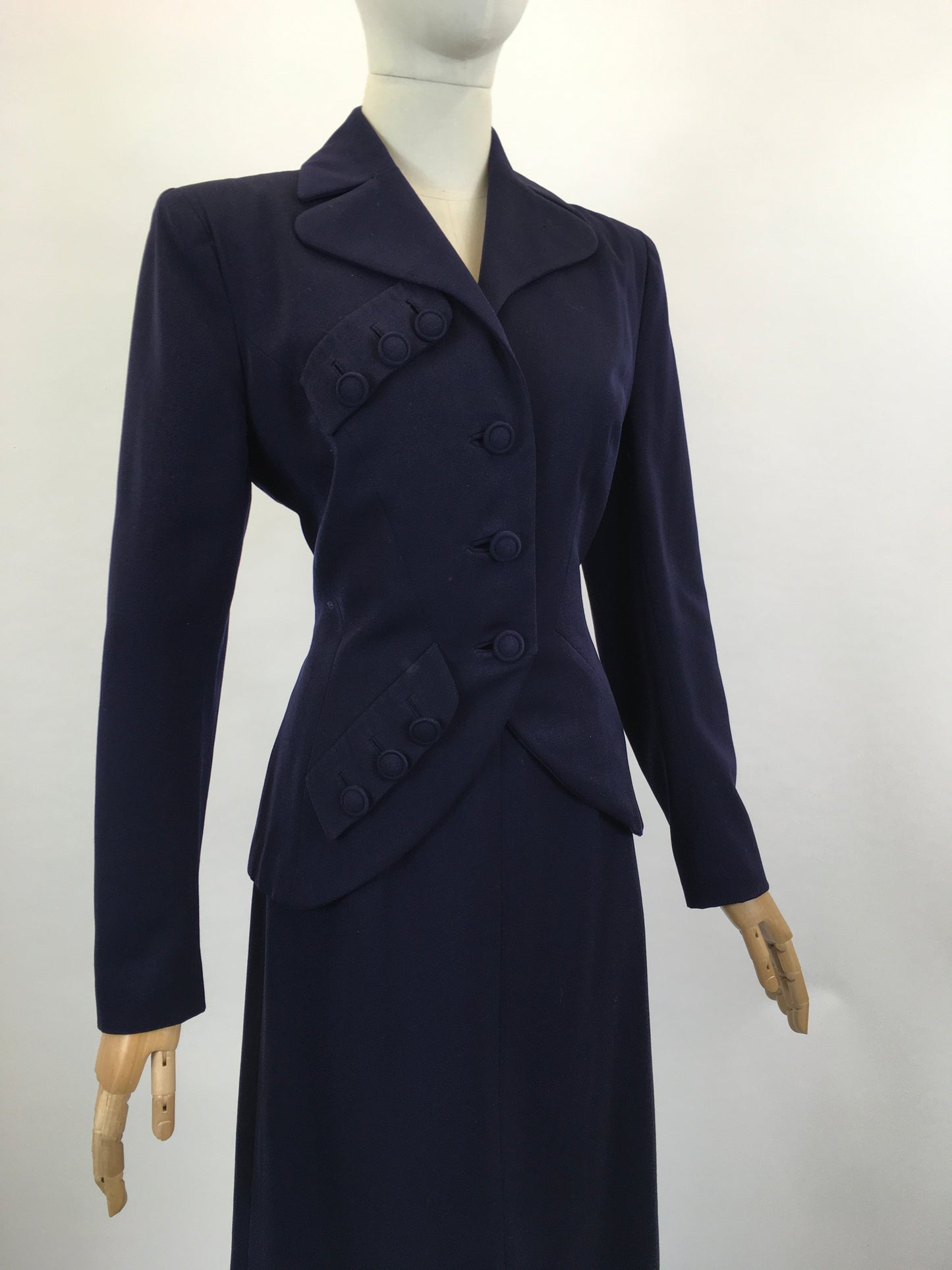 RESERVED FOR EMILY L. PLEASE DO NOT BUY. Original 1940’s Fabulous 2pc suit - True Navy