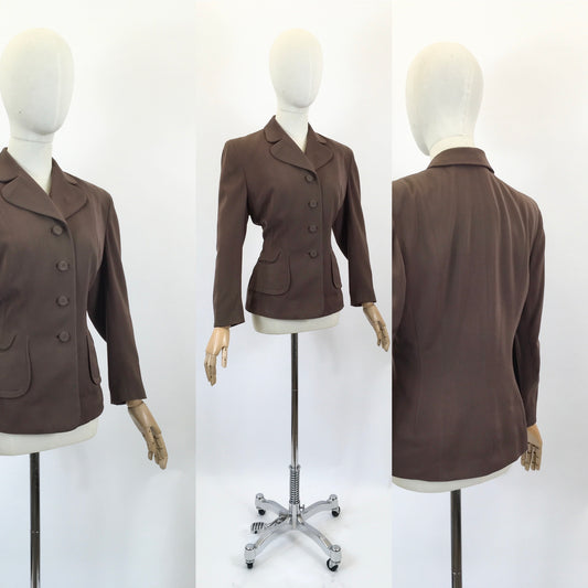 Original 1940’s Fabulous Fitted Jacket - mid Brown