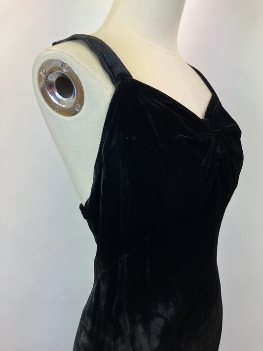 Original 1930’s Beautiful Velvet Evening Gown with Bolero - Black / Red