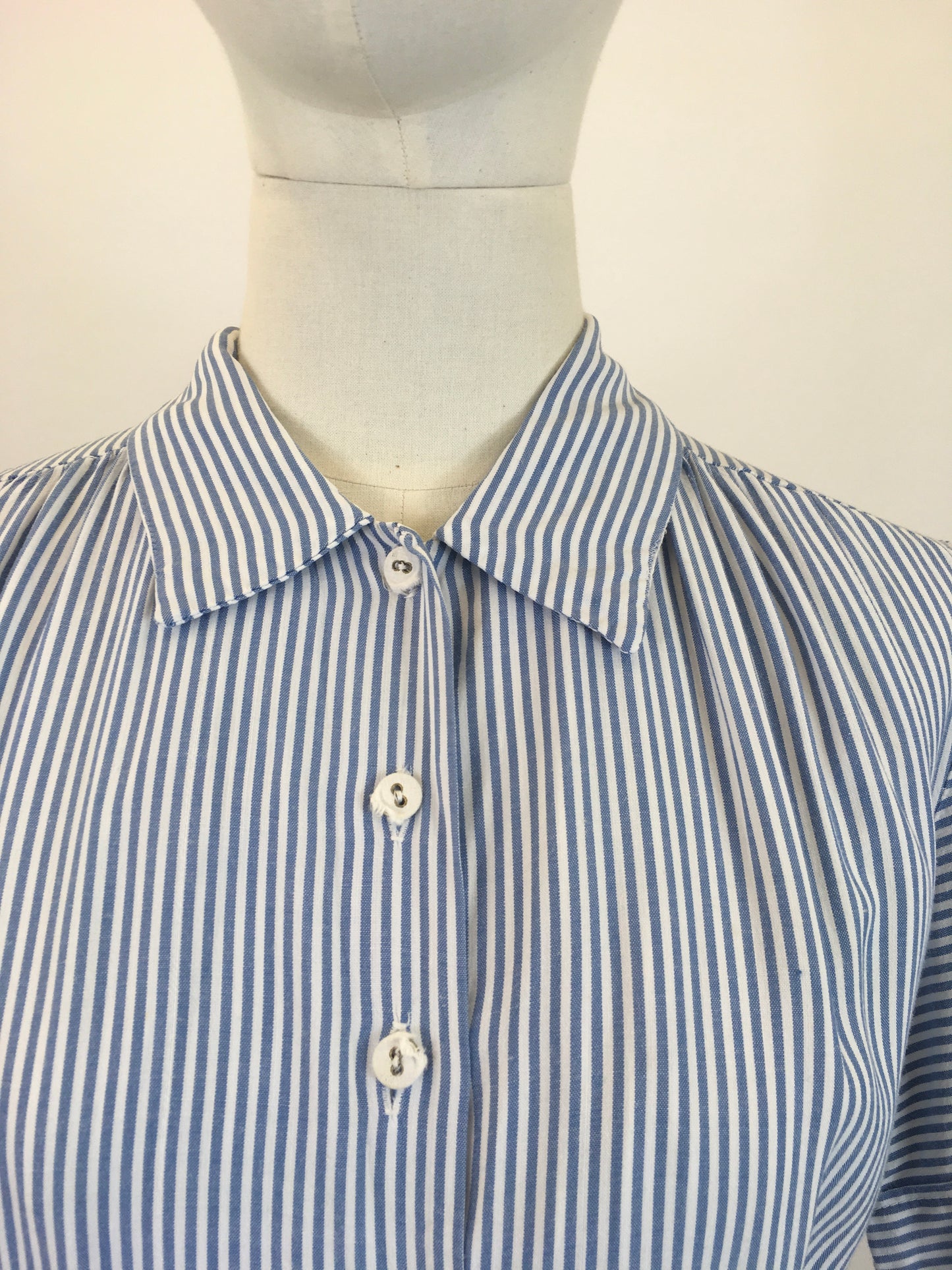 Original 1940’s Gorgeous Striped Blouse - in Blue/White