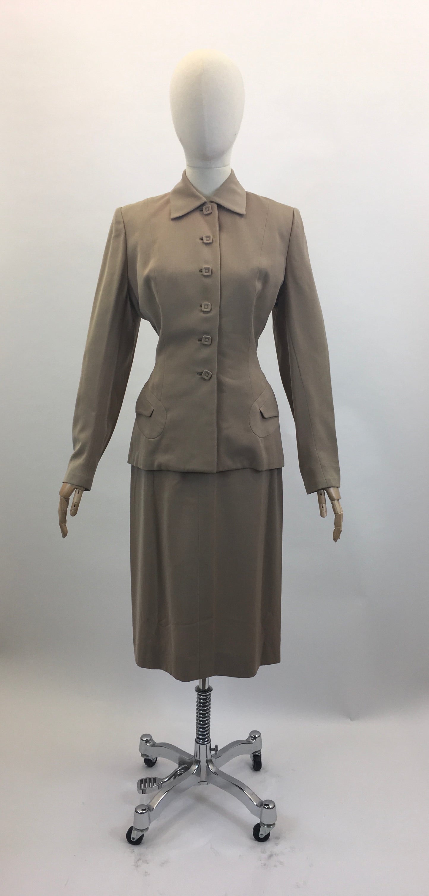 Original 1940’s Longline 2pc Suit - Soft Fawn
