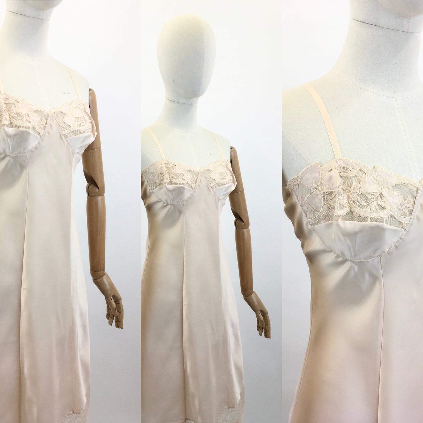 Original 1950's beautiful deadstock slip - peach