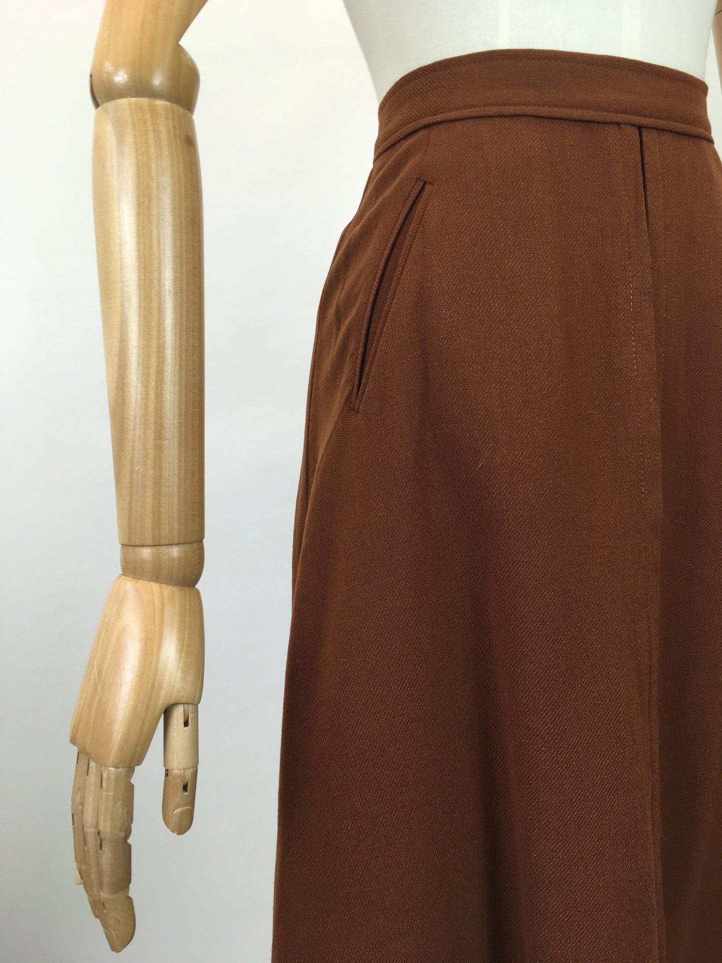 Original 40’s Woollen Skirt - in a warm Chestnut Brown