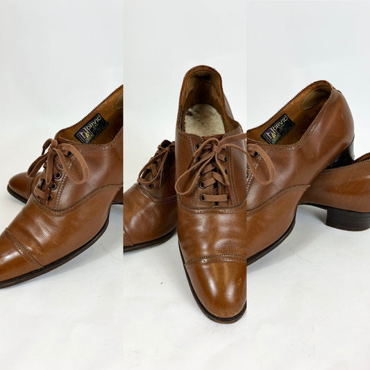 Original 1940’s Gorgeous brogues - tan leather