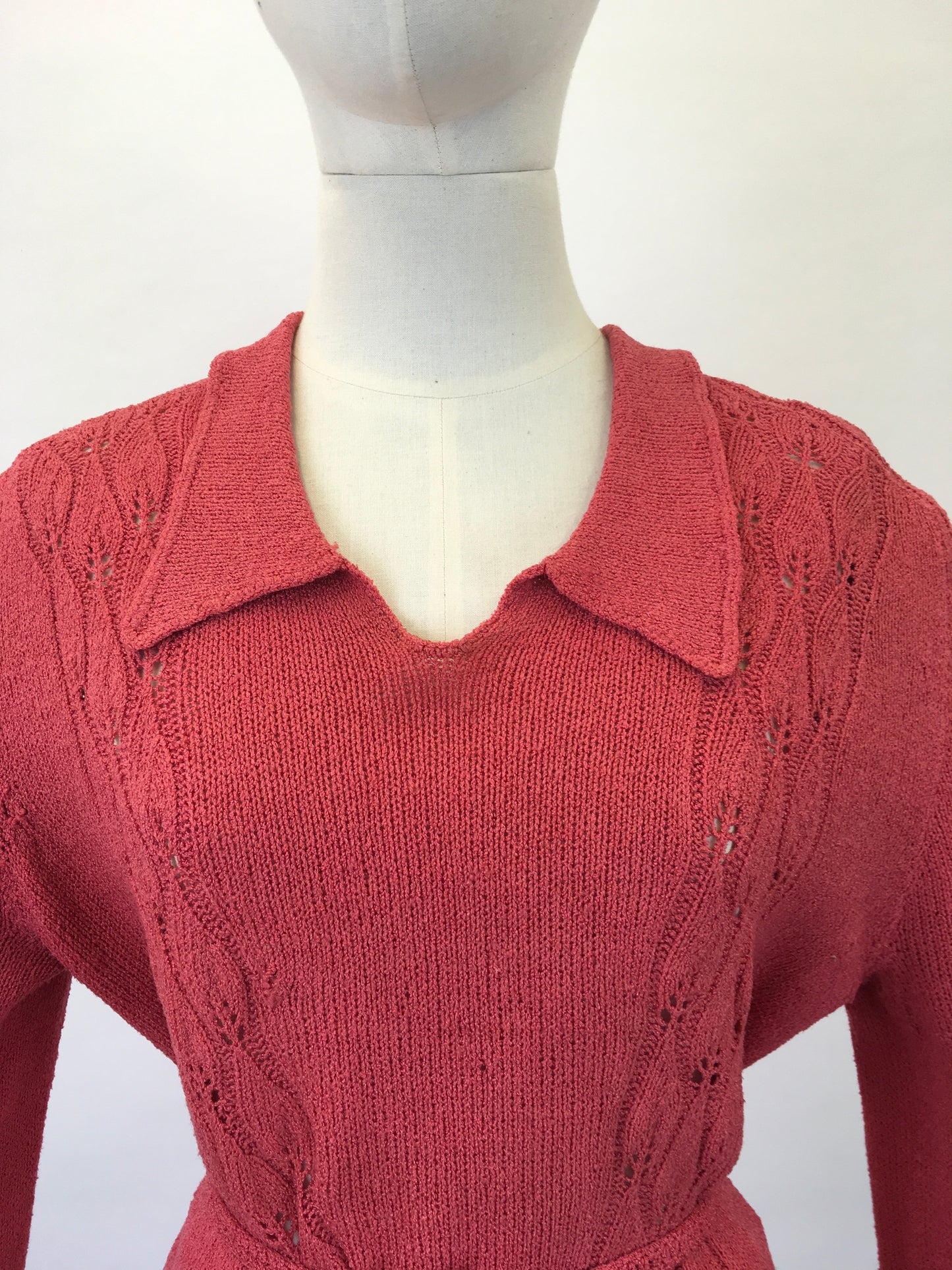 Original late 30's 3pc Knit Set - in Gorgeous Salmon