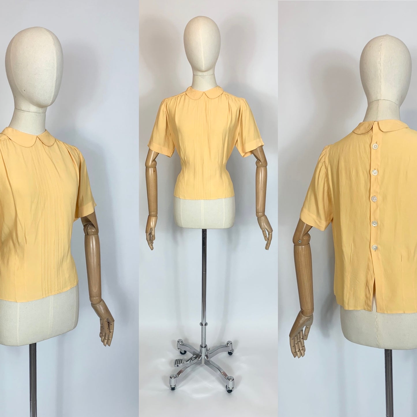 Original 1940’s CC41 blouse in Golden Yellow