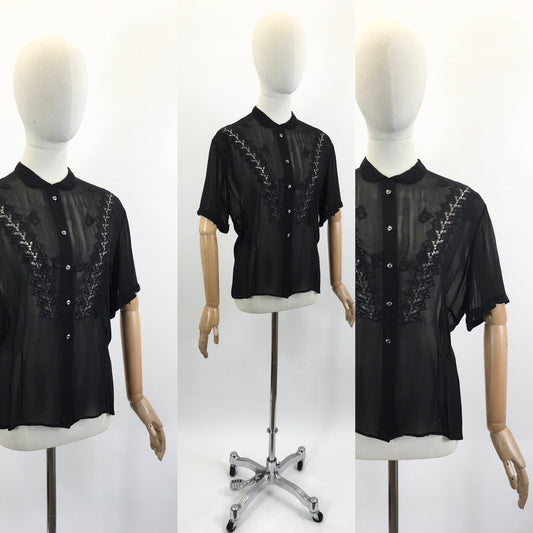 Original 1940’s Blouse - in Black