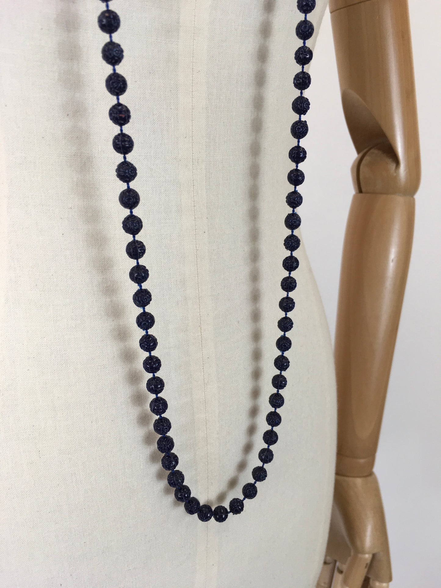 Original 40s early Celluloid Long beads - royal Navy