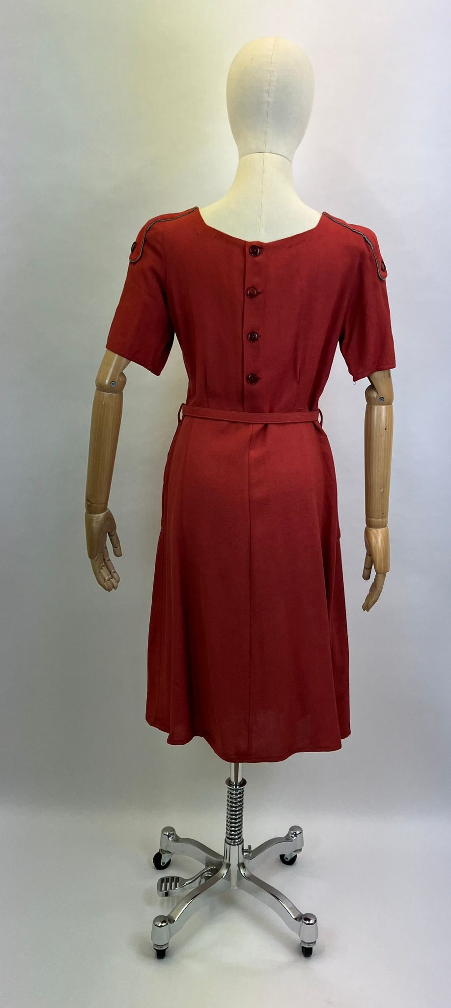 Original 1940’s CC41 Moygashel Fabulous 2 tone dress - Rust and Green