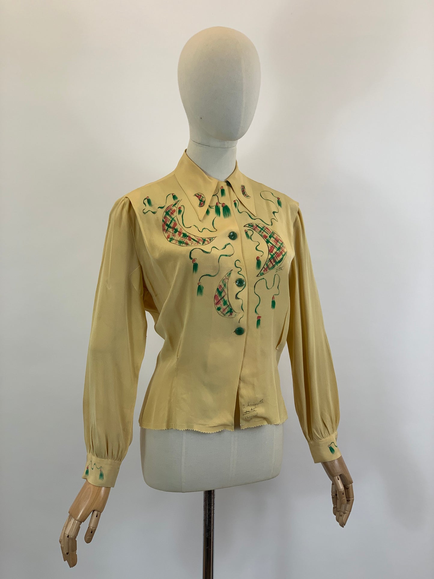 Original 1940’s Hand painted Blouse ‘Dita’ original - wonderful colours