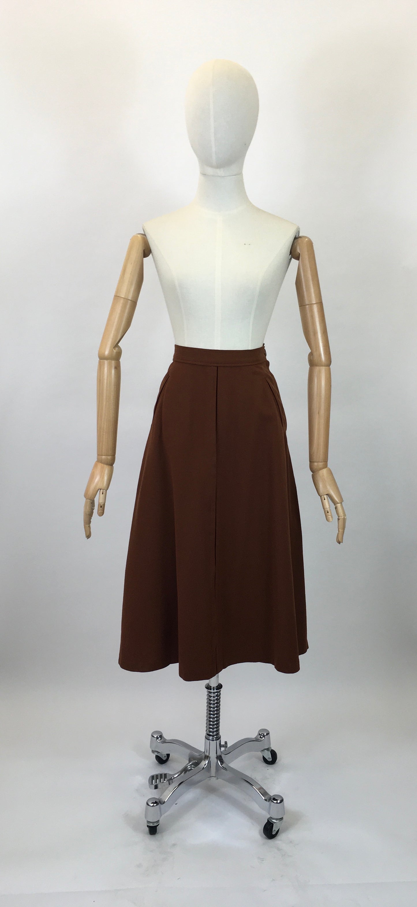 Original 40’s Woollen Skirt - in a warm Chestnut Brown